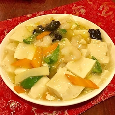 海老豆腐(海老と豆腐の塩味あんかけ)/レバニラ