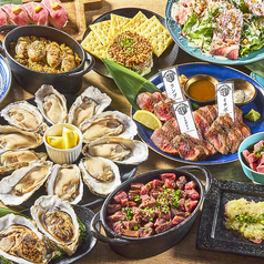 牡蠣と和牛の奴隷のコース写真