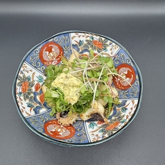 白ねぎともんごいかのガーリック炒め