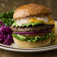 こだわりバンズのハンバーガー