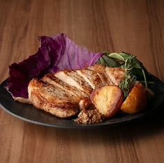 知多豚の炭火焼きポークステーキ ~粒マスタード~