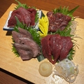 料理メニュー写真&nbsp;【豪華競演】信州鹿肉たたきと馬刺し3種の豪快盛り