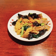 豚肉ときくらげ、玉子炒め