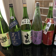 静岡地酒、日本酒、ウイスキー、ワインなどご用意。