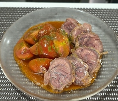 イノシシ スネ肉コンフィ 発酵トマトポン酢