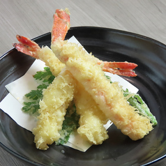 紅ズワイカニと海老の天婦羅
