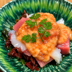 マグロとイカの明太山かけ