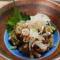 白子（ポン酢で）/あじのなめろう