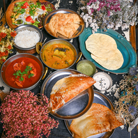 本格南インド料理をご堪能いただけるコースもご用意。