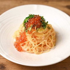 いくらと大葉のめんたいクリームパスタ
