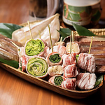 【野菜巻き串も食べ放題で】ベーコン巻串 ししとう もちチーズ プチトマト 長ネギ カマンベールなど
