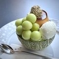 料理メニュー写真&nbsp;まるごとメロンのプリンアラモード