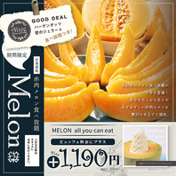 【+1309円(税込)】北海道産赤肉メロン食べ放題♪