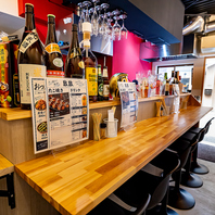 お一人様・サク飲み歓迎！居心地の良い特等席カウンター