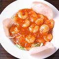 料理メニュー写真 海老のチリソース煮/海鮮とアスパラの牡蠣油炒め　各レギュラー