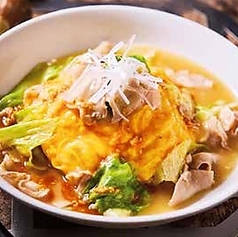 豚肉と生姜の中華あんかけオムライス (中華ピラフ)