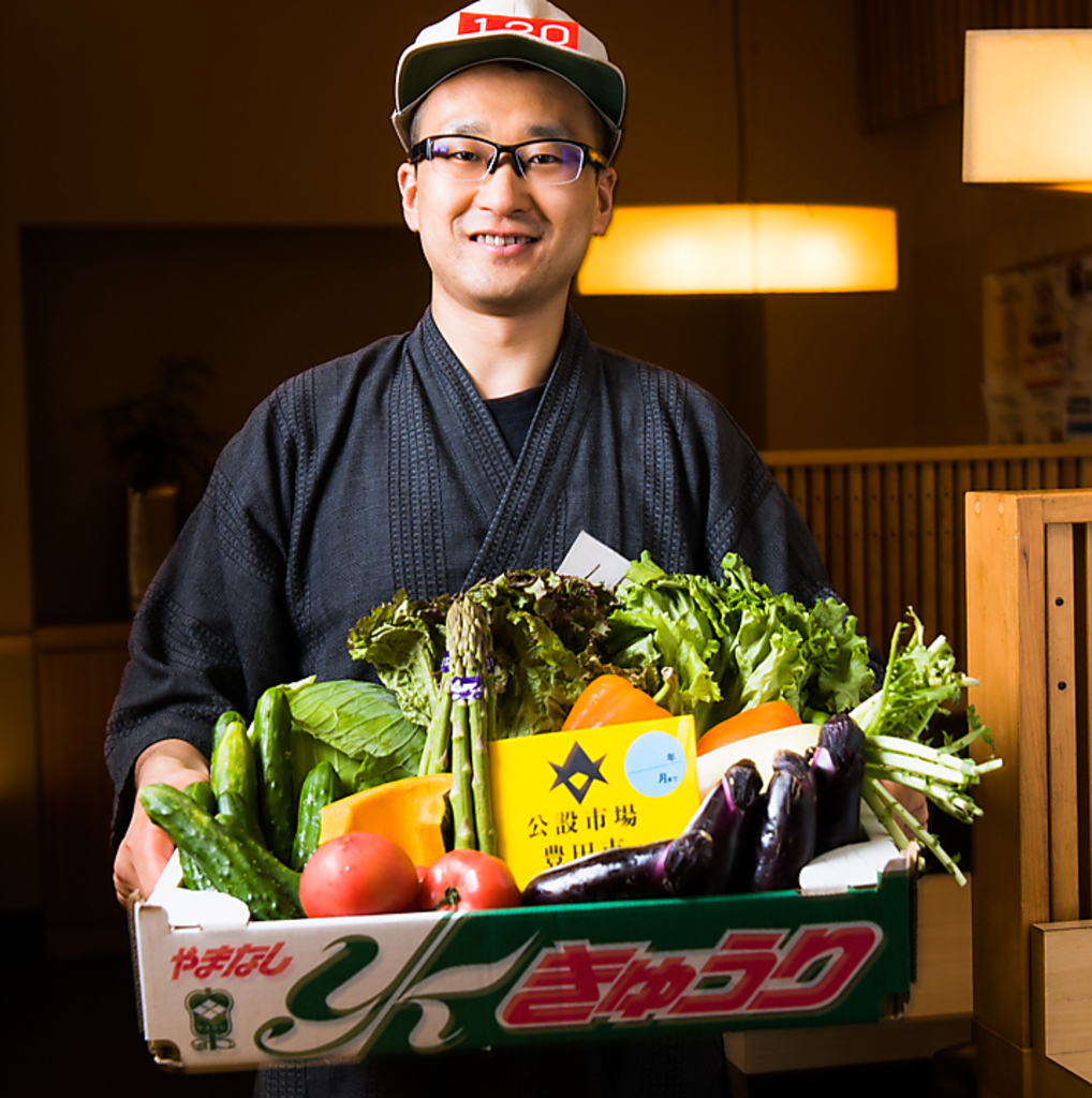 毎日、豊田公設市場で仕入れた新鮮野菜を使用！安心と健康を皆様にお届けしています☆