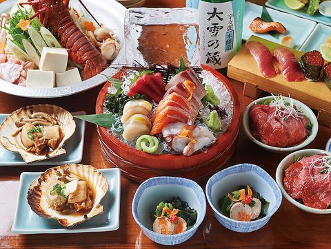 北海道グルメを取り揃え！個室ございます。産地直送の牡蠣やお刺身、お寿司が人気