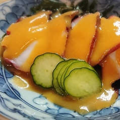 タコとワカメの酢みそ/サバ栃尾サンド