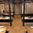30名様のご宴会もOKの掘りごたつ席です。