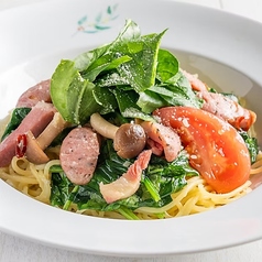 珈琲店の具だくさんパスタ