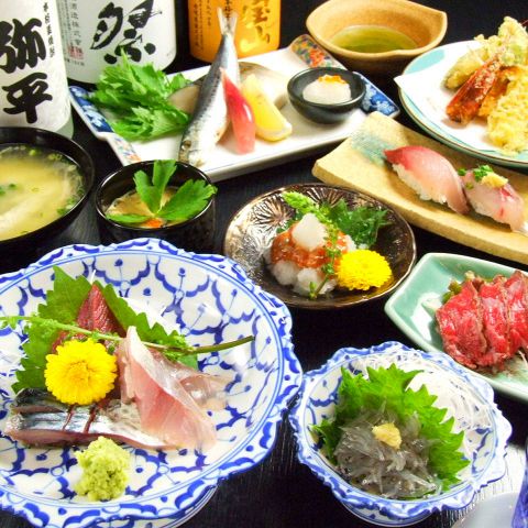 「弥平酒彩コース」は、3800円です！また、旬な魚で作る、おまかせコース受付中です！
