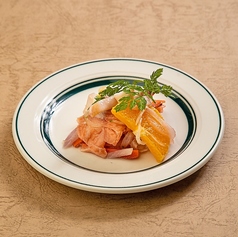 サーモンと柔らか烏賊の柑橘ヴィネグレット