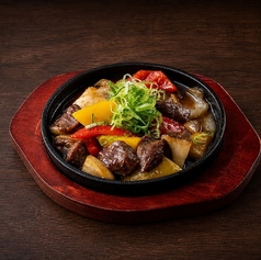 牛ハラミとエリンギのにんにく醤油焼き