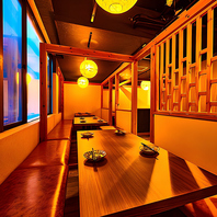 モダン空間でお洒落なつくりのお席