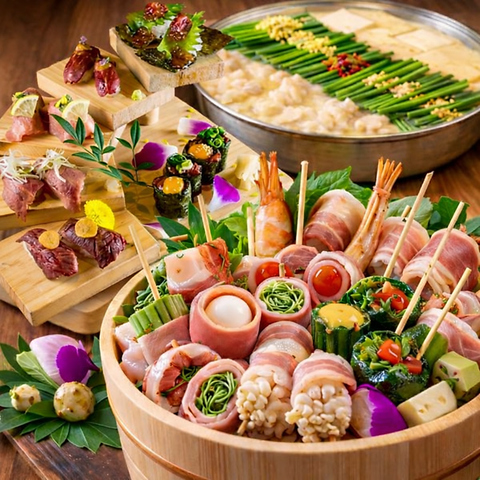 肉寿司 野菜巻き串 博多もん 本店】福岡市（博多駅周辺・天神周辺