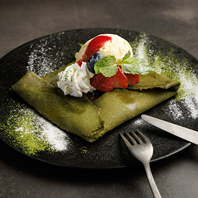 鉄板焼の〆に◎パティシエ特製デザート