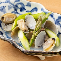 あさりとアスパラガスの酒蒸し