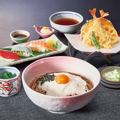 とろろそば寿司和膳
