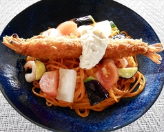 海老づくしのトマトクリームパスタ