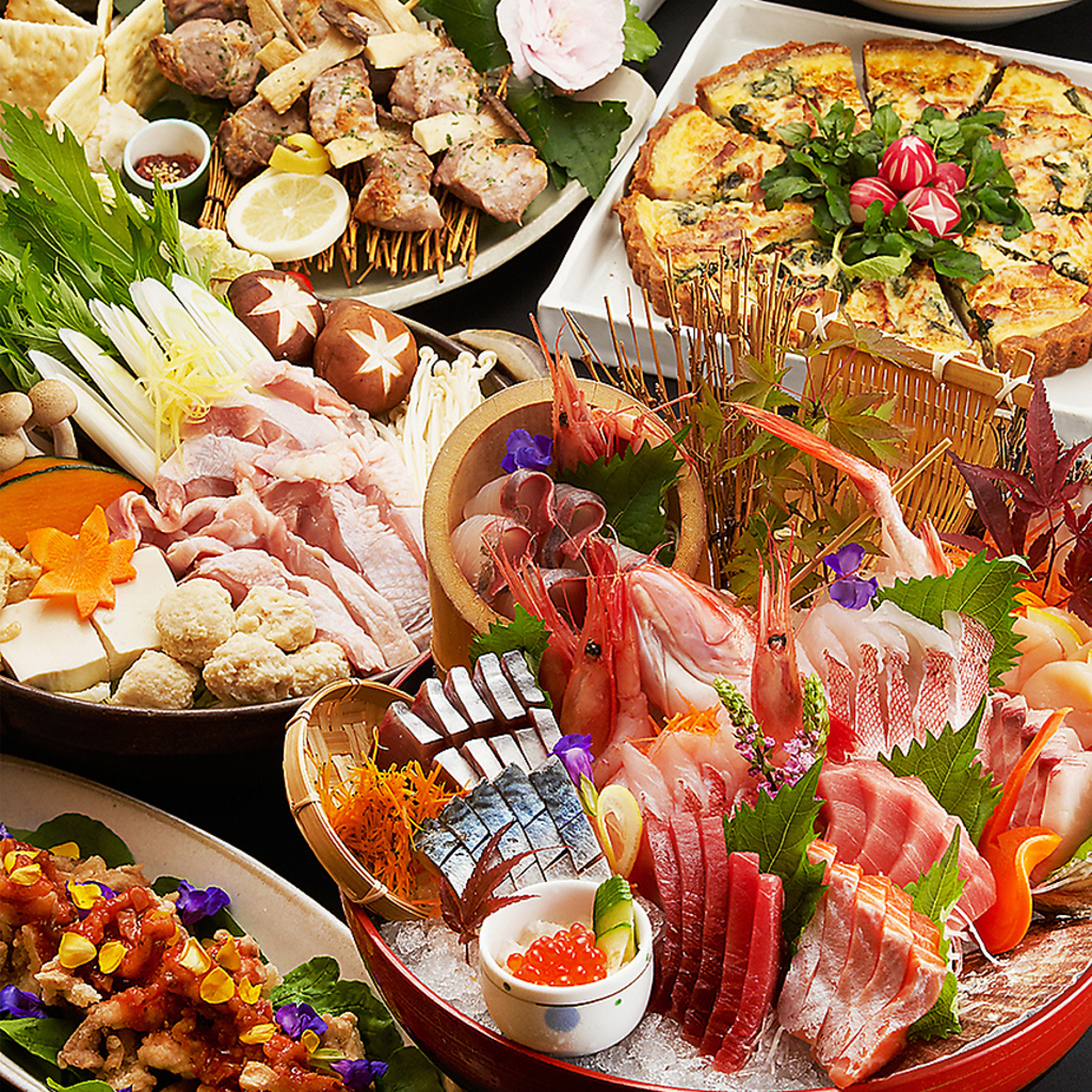 季節の食材が楽しめる予算に合わせた宴会コースをご用意！コース2200円～（飲み放題付4000円～）