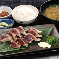 鰹のレアステーキ定食