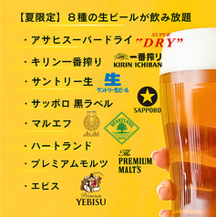 4大メーカーの生ビールを一度に楽しむ贅沢体験