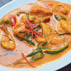 シューシークン(海老のレッドカレーとココナッツミルク炒め)