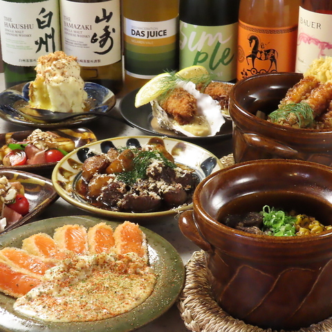 ナチュールワイン×お酒に合う料理。大人の隠れ家。暖かみのある落ち着いた空間です。
