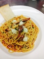 料理メニュー写真 ベーコンとモッツァレラチーズのトマトスパゲティ