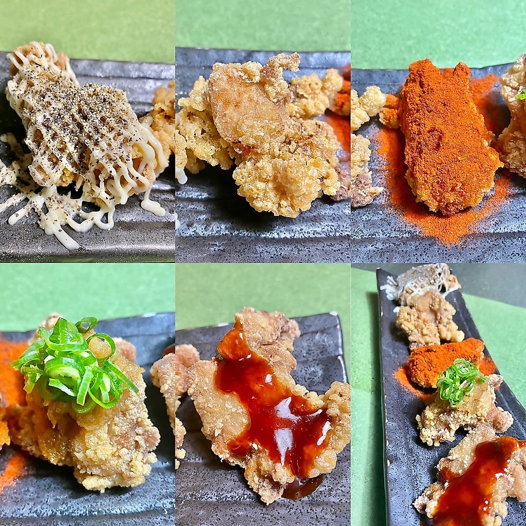 鶏の唐揚げ【プレーン/ブラックマヨ/ヤンニョム/ねぎおろしポン酢/レモン/レモン/ハニーマスタード】