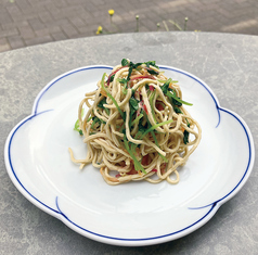 押し豆腐と豆苗のさっぱり和え