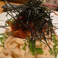 たらことキムチのバターうどん