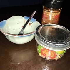 ミニサラダ(和風)/自家製とりラー油の冷やっこ