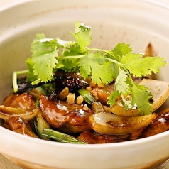 土鍋鶏肉と塩魚炒め claypot chicken with salted fish