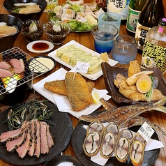 特製鯵フライと沖縄SOBAR がんじゅーのコース写真