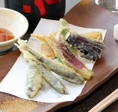 稚鮎と夏野菜の天ぷら