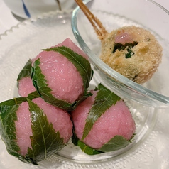 自家製桜餅の串揚げ