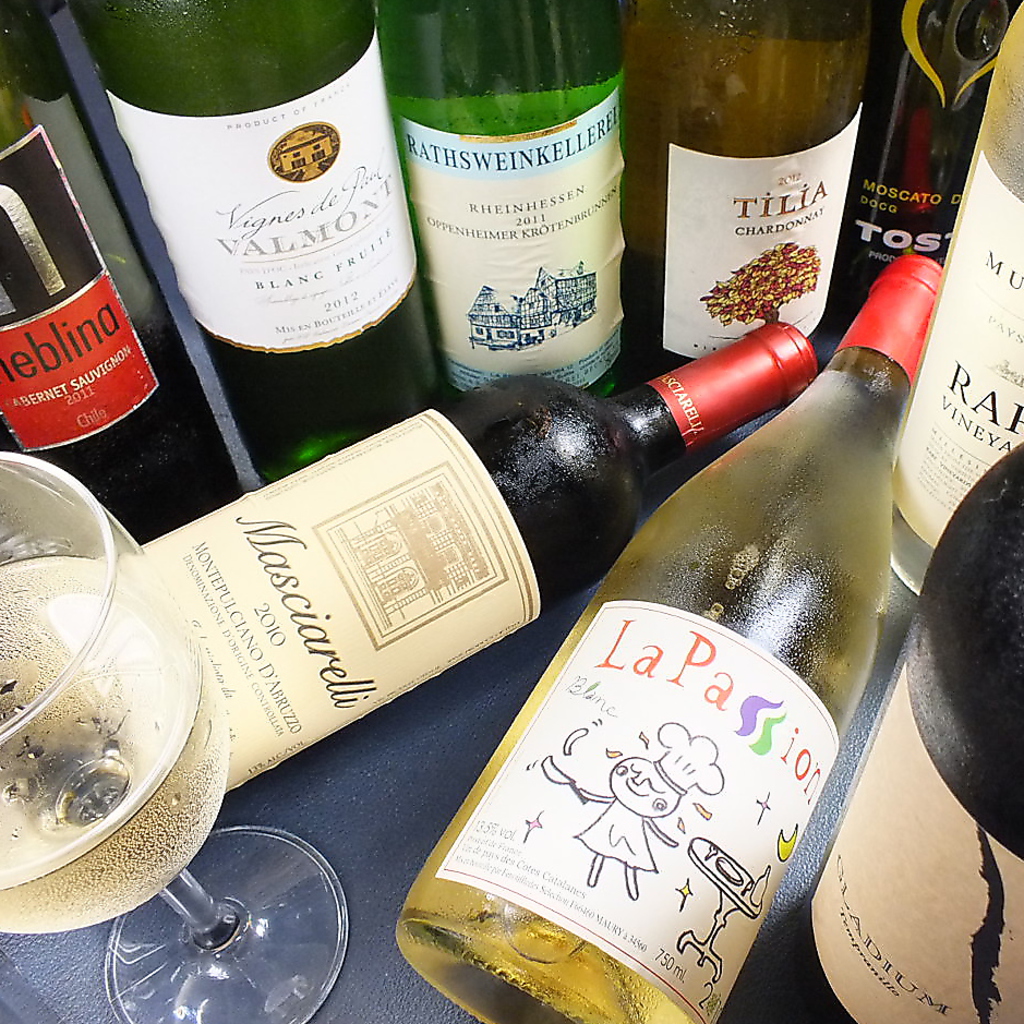 ワインメニュー充実☆気分に合わせてお選び下さい♪単品飲み放題なら8種類のワインが飲み放題☆