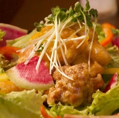 自家製マヨネーズで和えたえびとりマヨ